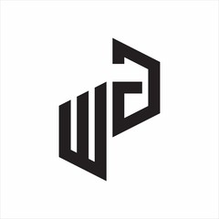 WG Initial Letters logo monogram with up to down style