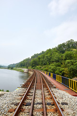 Fototapeta na wymiar Railroad in Hwasun-gun, South Korea. 