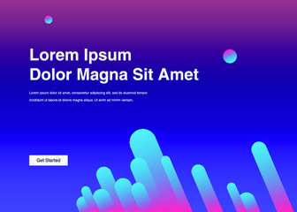 Fototapeta premium Dynamic shapes composition for landing page