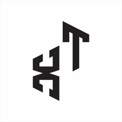 XT Initial Letters logo monogram with up to down style
