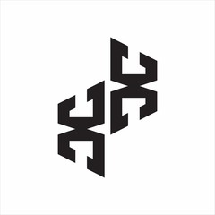Obraz premium XX Initial Letters logo monogram with up to down style