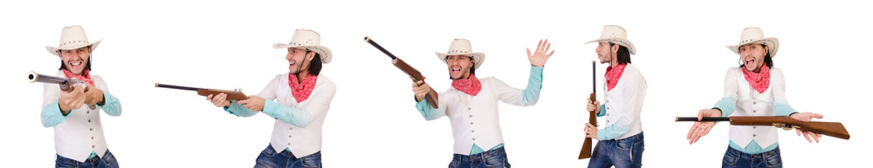 Cowboy isolated on the white background