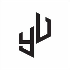 YU Initial Letters logo monogram with up to down style