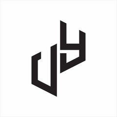 UY Initial Letters logo monogram with up to down style