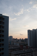 Naklejka premium zachód słońca w mieście