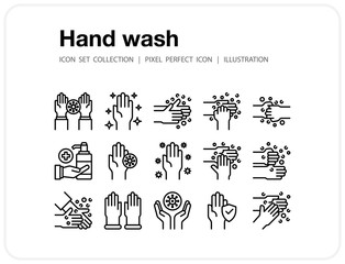 Hand wash icons set, Set of icons for web and mobile