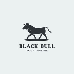 Abstract cow steak premium logo design. Creative bull horns line icon symbol. Luxury wings bird logotype.