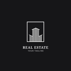 real estate logo modern design template. Abstarct building architecture	