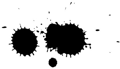 Black ink splashes. Royalty high-quality free best stock photo image of black blots and ink splashes isolated on white background. Grunge splatter, paint splashes, liquid stains, abstract ink drops
