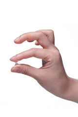 Test cosmetic formulation with thumb and index finger.