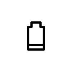 Battery Low Capacity Icon, isolated on white. User Interface Outline Icon.
