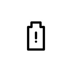 Battery Warning Icon, isolated on white. User Interface Outline Icon.
