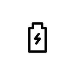 Battery Charging Icon, isolated on white. User Interface Outline Icon.
