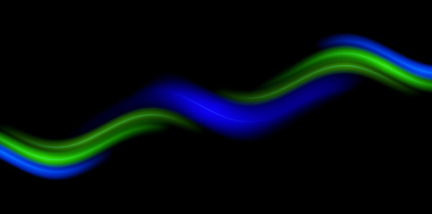 Bright light blue neon glow flux effect wave. Dynamic motion	