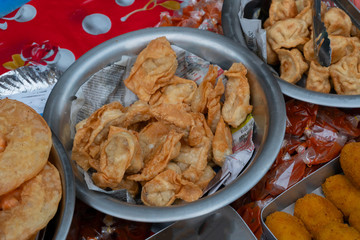 Deep fried pork momo, Chinese food.