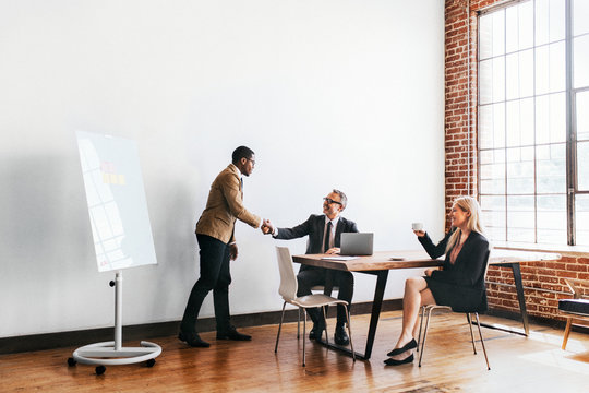 Business meeting handshake