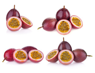 Passion fruit isolated on white background.