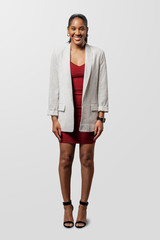 Businesswoman full body in a studio