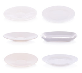 white plate on white background
