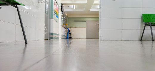 Empty waiting room in a hospital care clinic amid the Covid-19 pandemic in Brazil