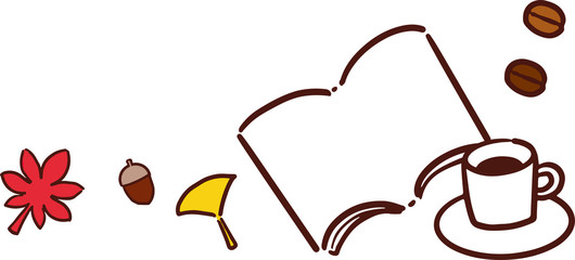 コーヒーと読書の秋フレーム