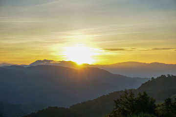 sunrise over the mountains
