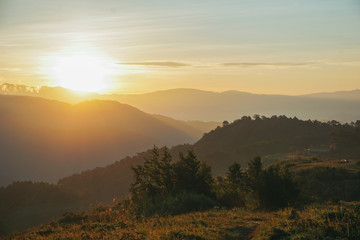 sunrise over the mountains