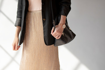 Woman wearing a black blazer