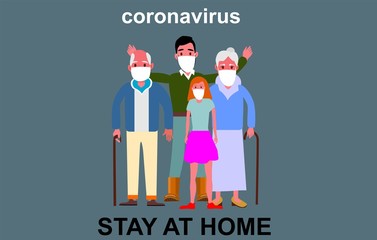 Family together in the quarantine at home, coronavirus pandemic situation concept