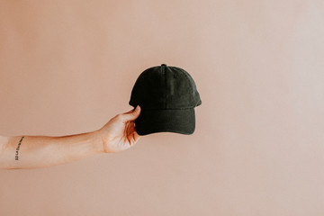 Black cap product shoot