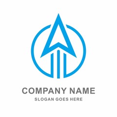 Triangle Arrow Space Business Company Vector Logo Design