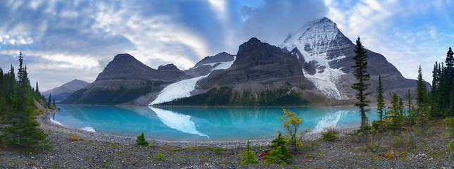  Mountains and lake panorama view British Columbia Canada