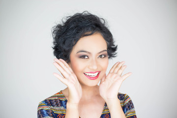 Fashion young sexy woman in studio stock photo