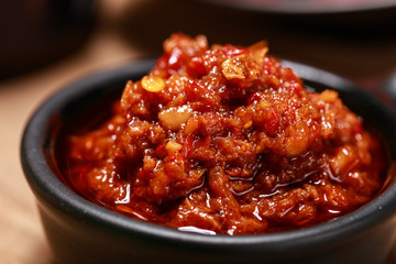 Creative drawing of the retro style of chili sauce