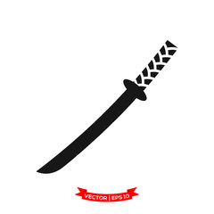 samurai sword icon vector logo template, katana vector icon