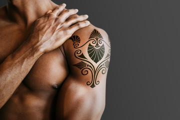 Upper arm tattoo mockup