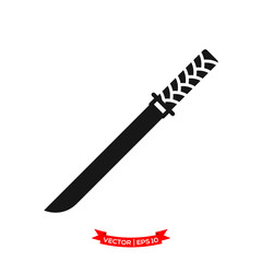 samurai sword icon vector logo template, katana vector icon
