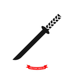 samurai sword icon vector logo template, katana vector icon
