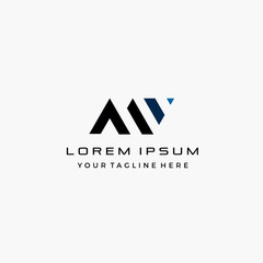 Obraz premium Initial letter M V typography logo design Industrial and Construction logo inspiration vector icon illustration custom logo design vector