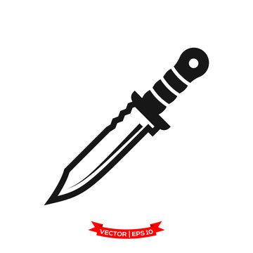 knife icon vector logo template, dagger vector icon