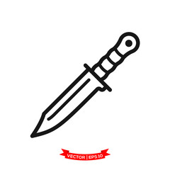 knife icon vector logo template, dagger vector icon
