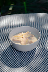 Banana in Coconut Milk, Thai dessert.