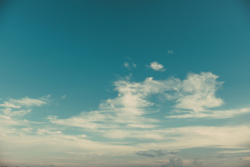Obraz premium Nature of sky with cloudscape in summer. environment and weather background. vintage color tone effect.