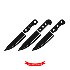 knife icon vector logo template, chef knife vector icon, kitchen utensil icon