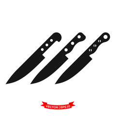 knife icon vector logo template, chef knife vector icon, kitchen utensil icon