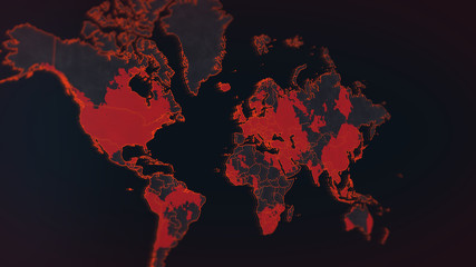 World map of the spread of virus infection. COVID-19. Influenza. MERS. SARS
