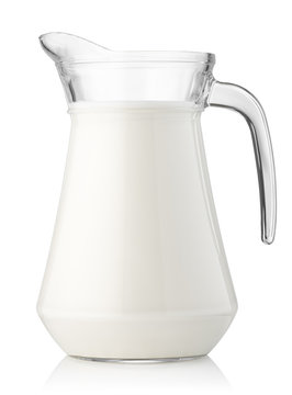 milk in glass jug