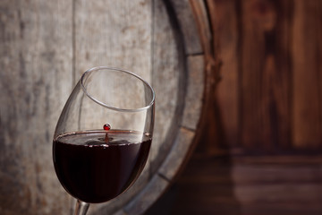 red wine in glass