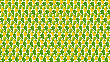 Naklejka premium mango ripe and raw mango for background, mango pattern yellow green for illustration, clip art mango fruit pattern for wallpaper