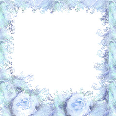 blue floral frame